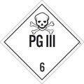 Nmc Pg Iii 6 Dot Placard Sign, Pk50, Material: Adhesive Backed Vinyl DL127P50